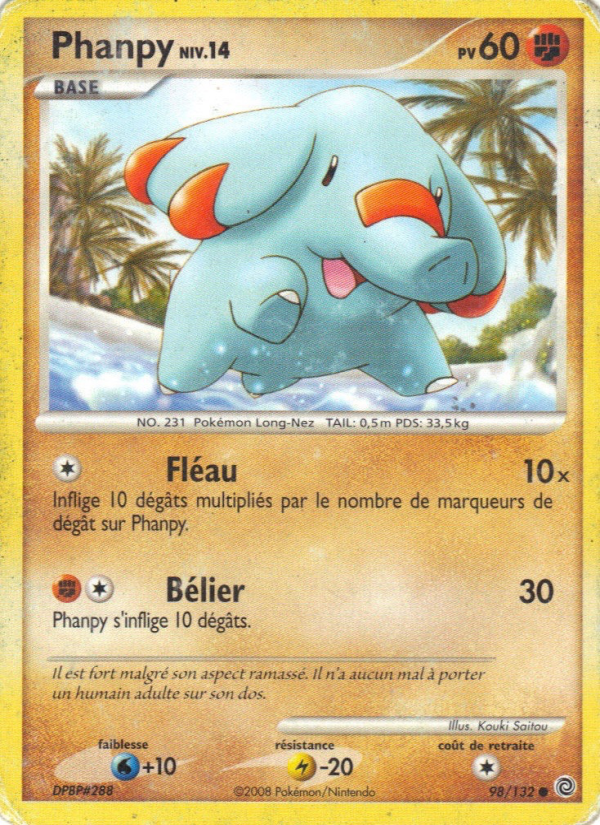 Phanpy 98 — Secret Wonders (French Pokémon TCG card)