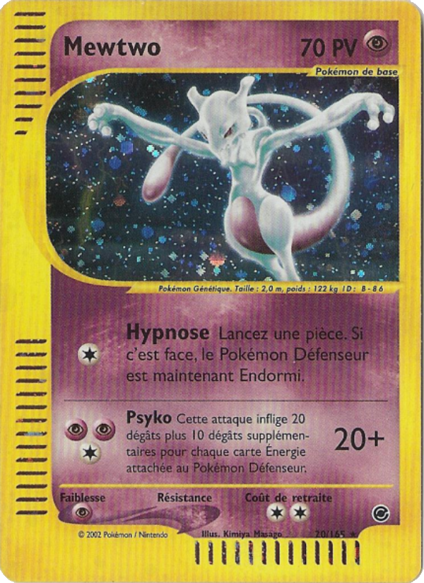 Mewtwo 20 — Expedition Base Set (French Pokémon TCG card)