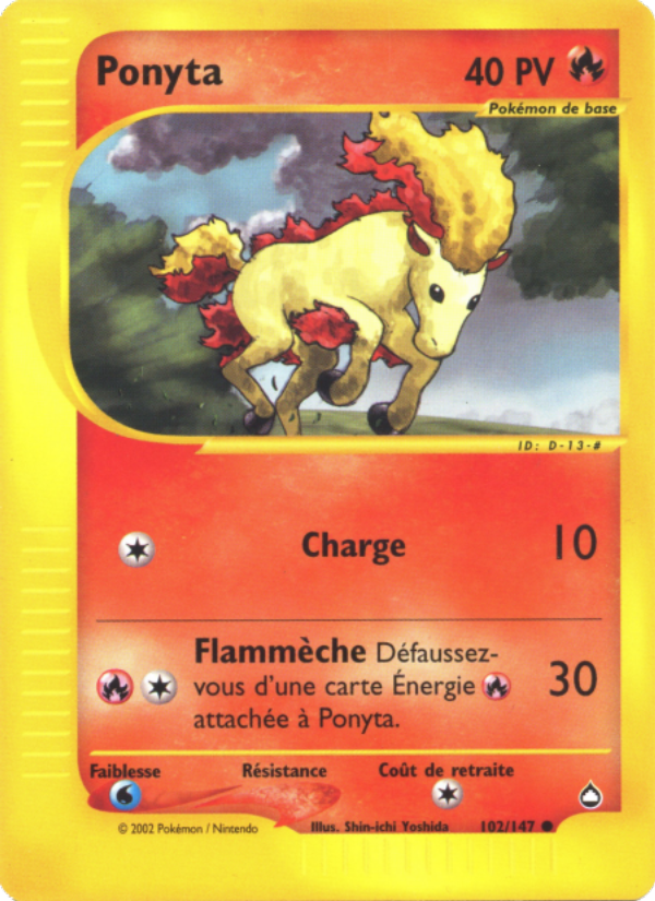 Ponyta 102 — Aquapolis (French Pokémon TCG card)