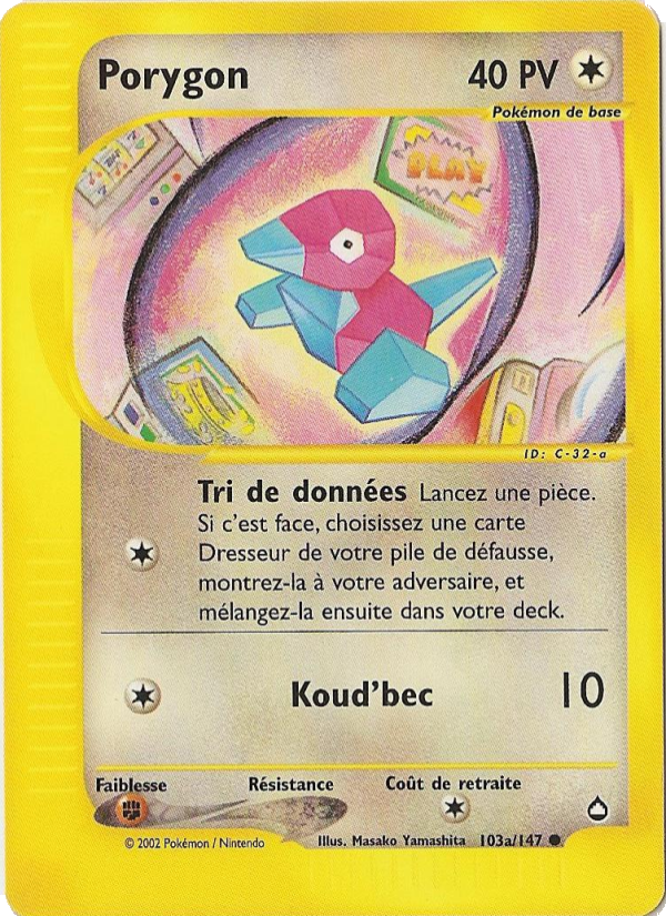 Porygon 103a — Aquapolis (French Pokémon TCG card)
