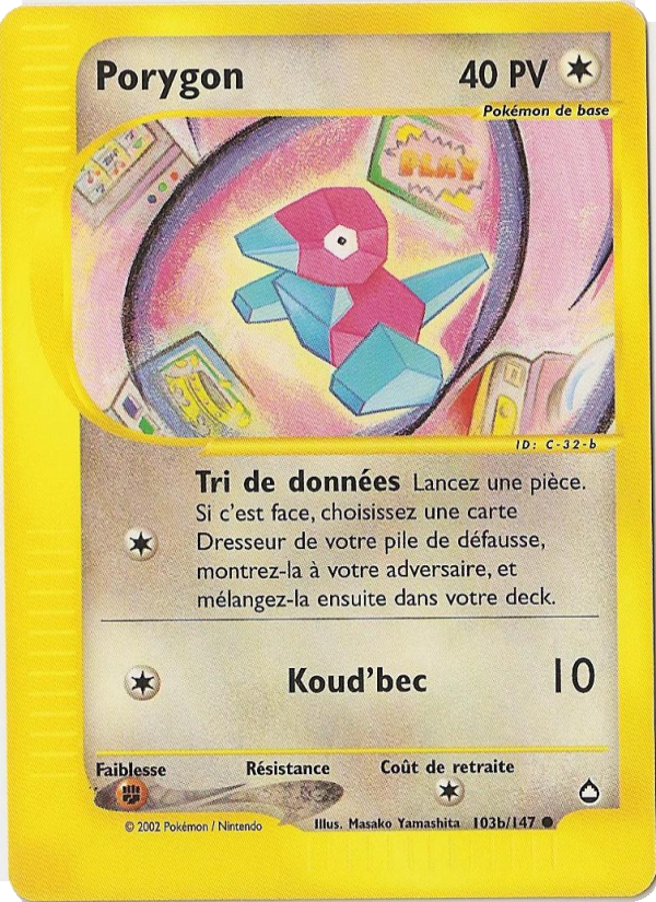 Porygon 103b — Aquapolis (French Pokémon TCG card)
