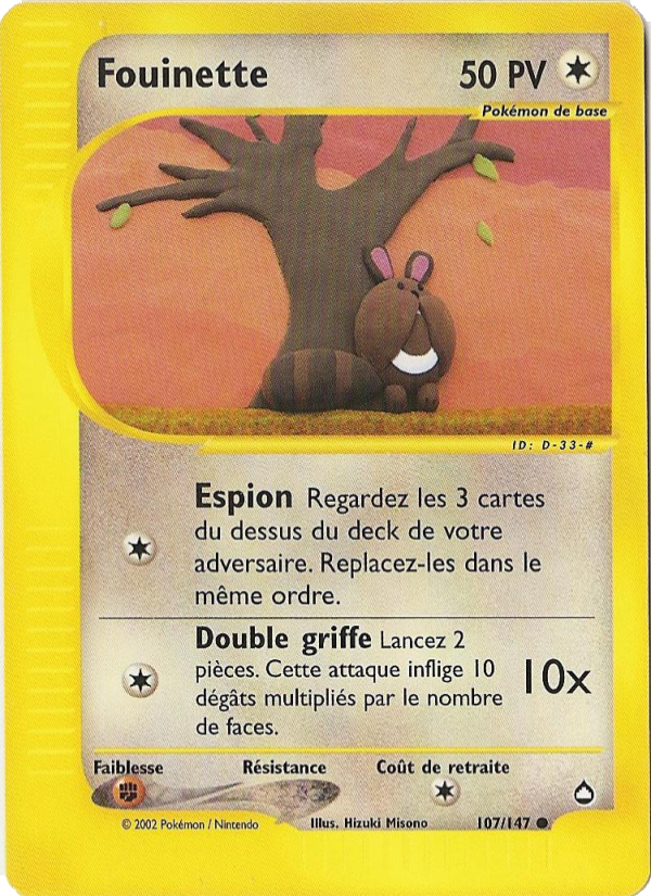 Fouinette 107 — Aquapolis (French Pokémon TCG card)