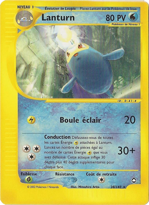 Lanturn 20 — Aquapolis (French Pokémon TCG card)