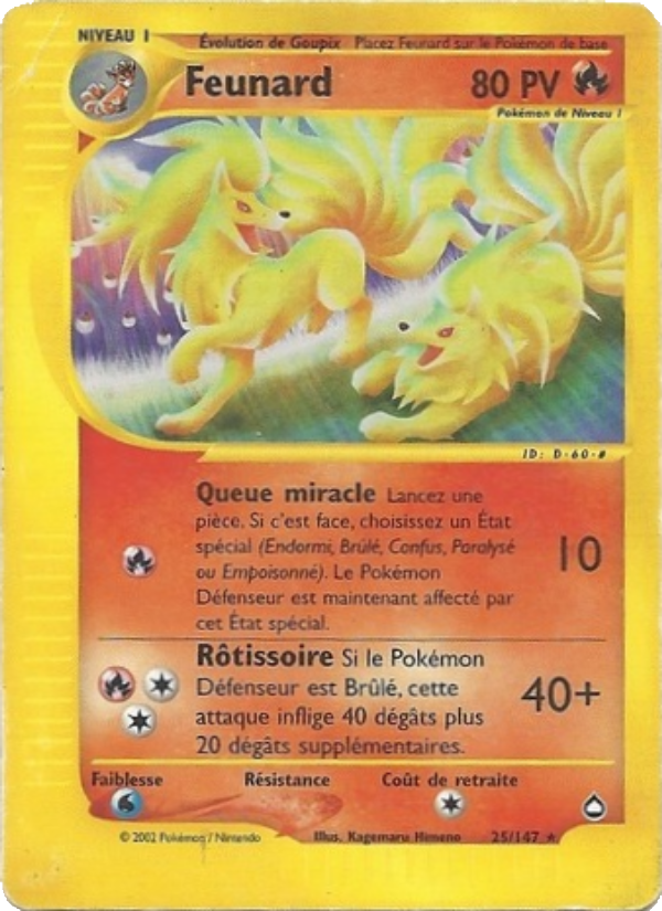 Feunard 25 — Aquapolis (French Pokémon TCG card)