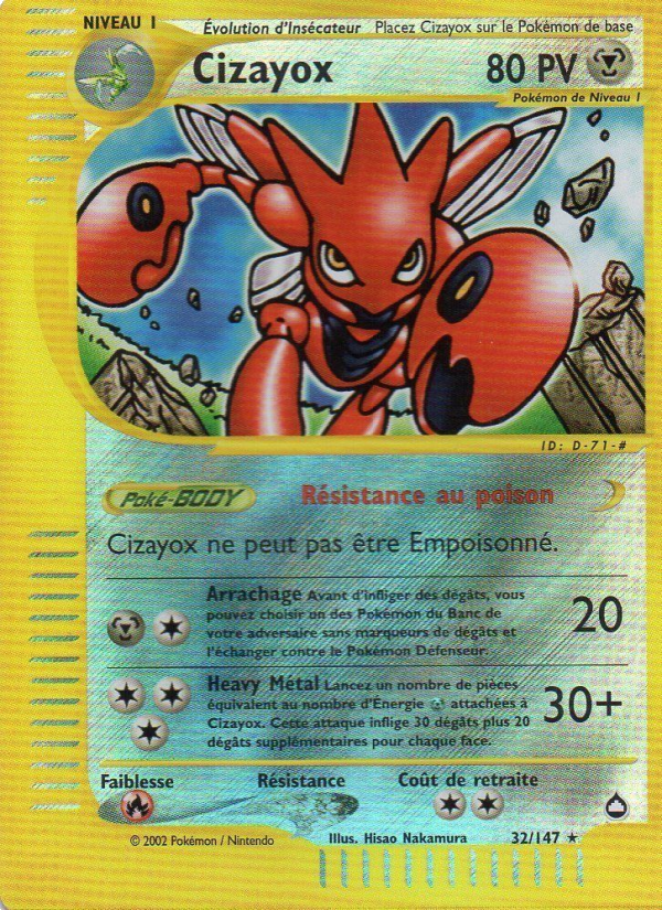 Cizayox 32 — Aquapolis (French Pokémon TCG card)