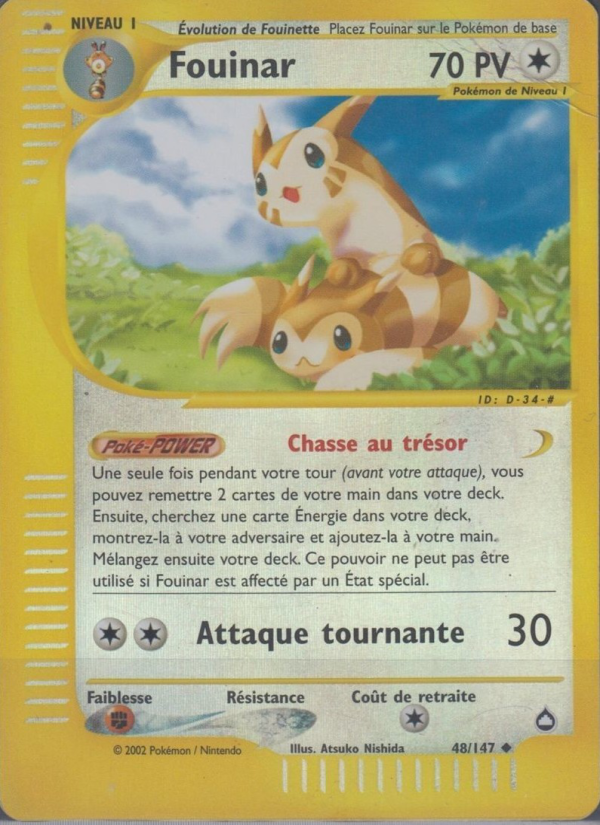 Fouinar 48 — Aquapolis (French Pokémon TCG card)