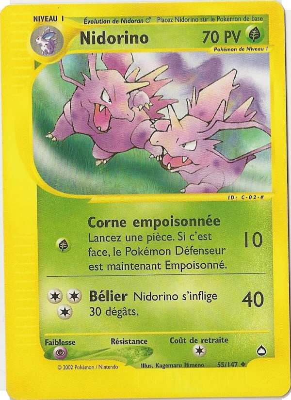 Nidorino 55 — Aquapolis (French Pokémon TCG card)