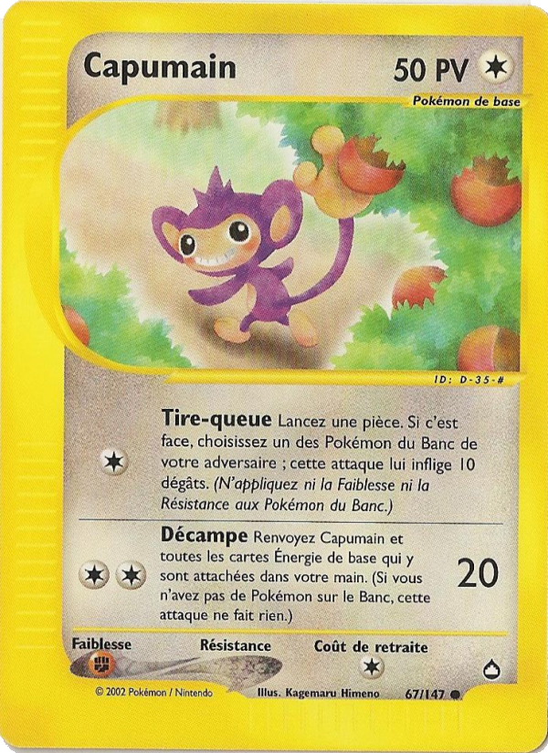 Capumain 67 — Aquapolis (French Pokémon TCG card)