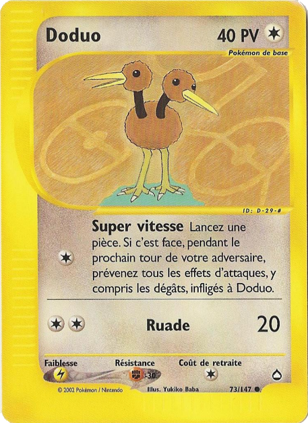Doduo 73 — Aquapolis (French Pokémon TCG card)