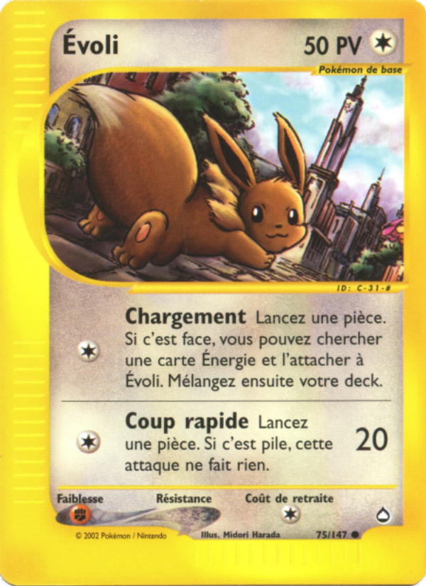 Évoli 75 — Aquapolis (French Pokémon TCG card)