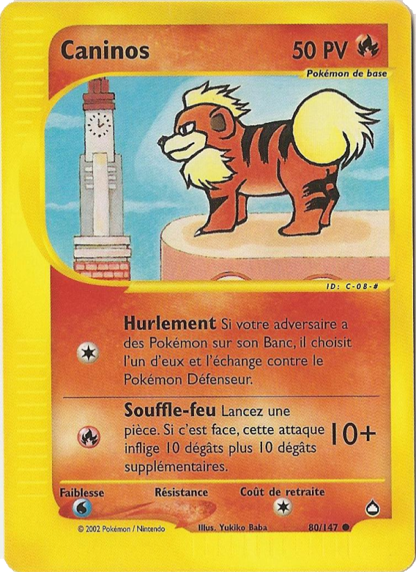 Caninos 80 — Aquapolis (French Pokémon TCG card)