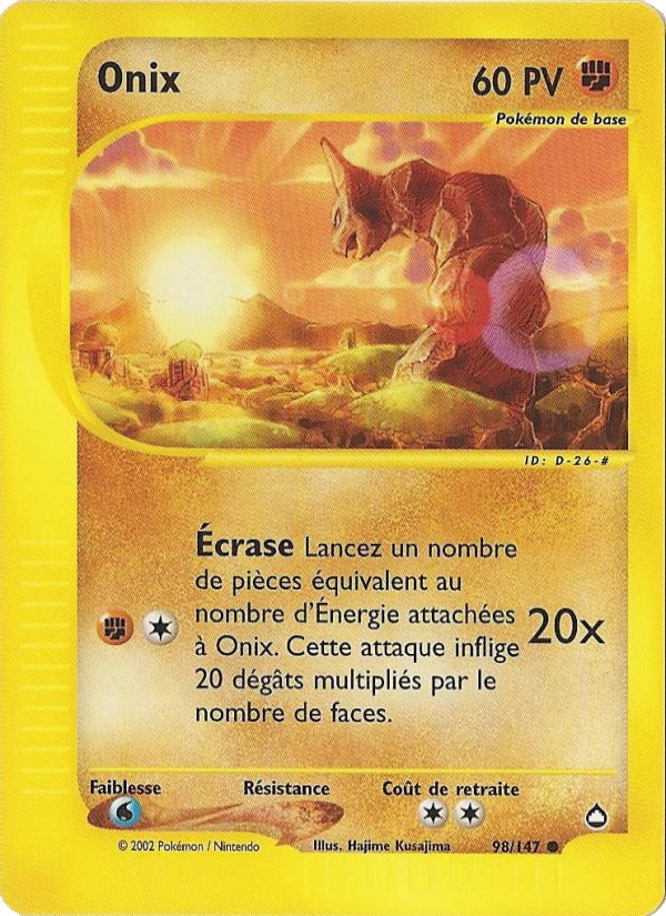 Onix 98 — Aquapolis (French Pokémon TCG card)