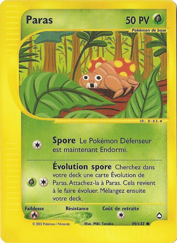Paras 99 — Aquapolis (French Pokémon TCG card)