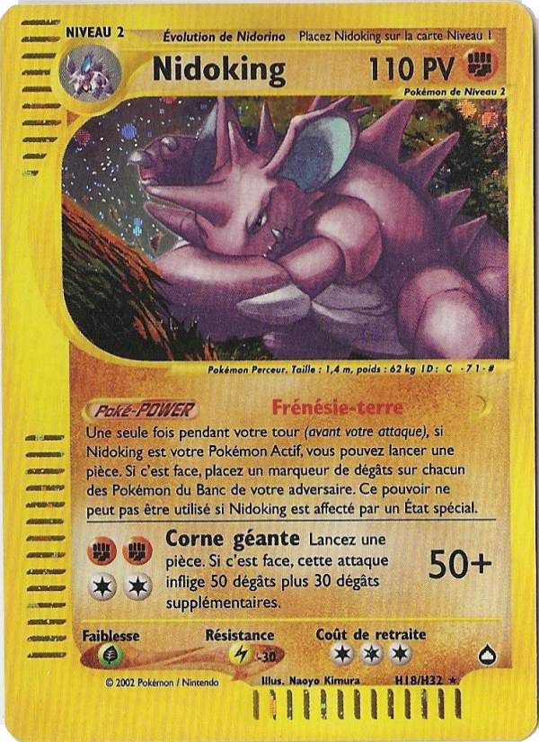 Nidoking H18 — Aquapolis (French Pokémon TCG card)