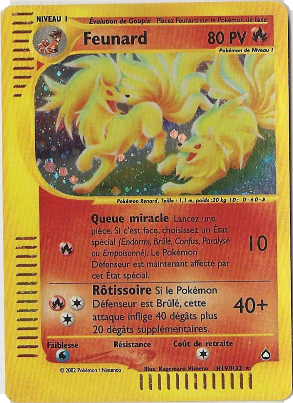 Feunard H19 — Aquapolis (French Pokémon TCG card)