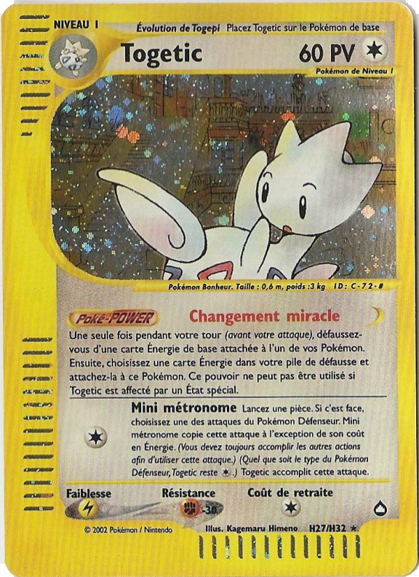 Togetic H27 — Aquapolis (French Pokémon TCG card)