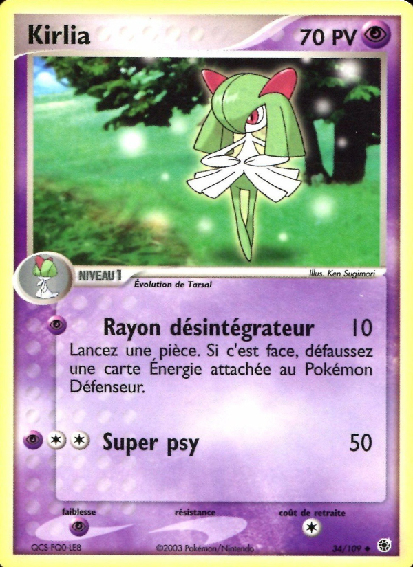 Kirlia 34 — EX Ruby & Sapphire (French Pokémon TCG card)