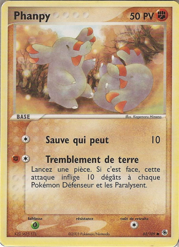 Phanpy 62 — EX Ruby & Sapphire (French Pokémon TCG card)