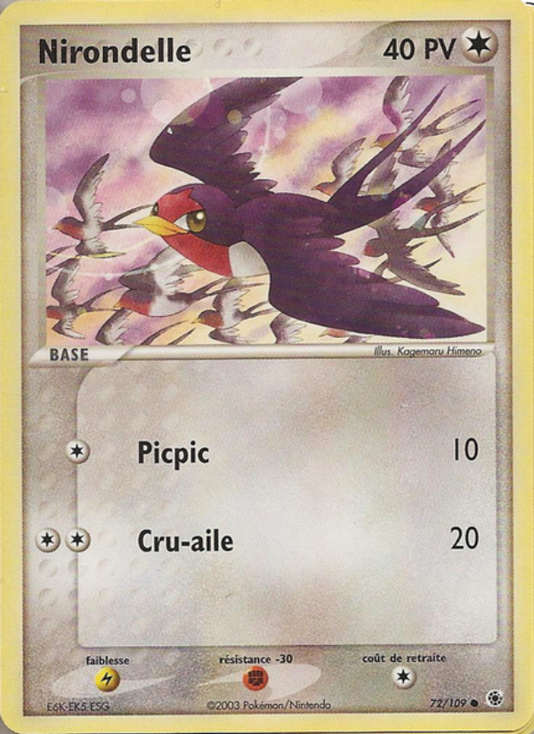 Nirondelle 72 — EX Ruby & Sapphire (French Pokémon TCG card)