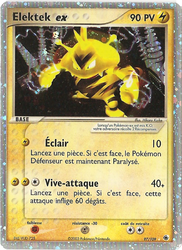 Elektek ex 97 — EX Ruby & Sapphire (French Pokémon TCG card)