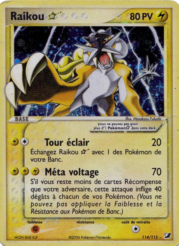 Raikou ☆ 114 — EX Unseen Forces (French Pokémon TCG card)