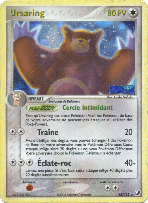 Ursaring 18 — EX Unseen Forces (French Pokémon TCG card)