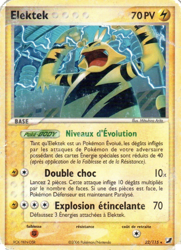 Elektek 22 — EX Unseen Forces (French Pokémon TCG card)