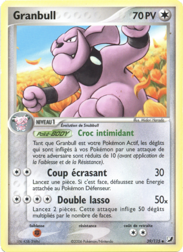 Granbull 39 — EX Unseen Forces (French Pokémon TCG card)