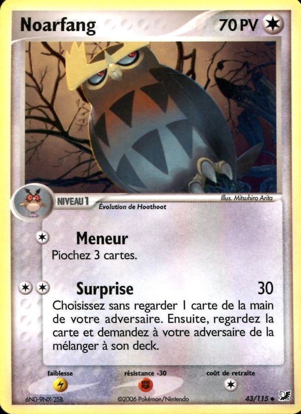 Noarfang 43 — EX Unseen Forces (French Pokémon TCG card)