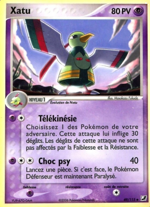 Xatu 49 — EX Unseen Forces (French Pokémon TCG card)