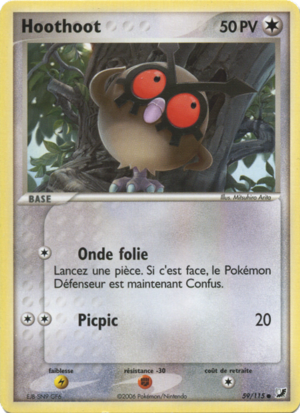 Hoothoot 59 — EX Unseen Forces (French Pokémon TCG card)