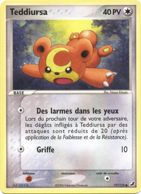 Teddiursa 77 — EX Unseen Forces (French Pokémon TCG card)