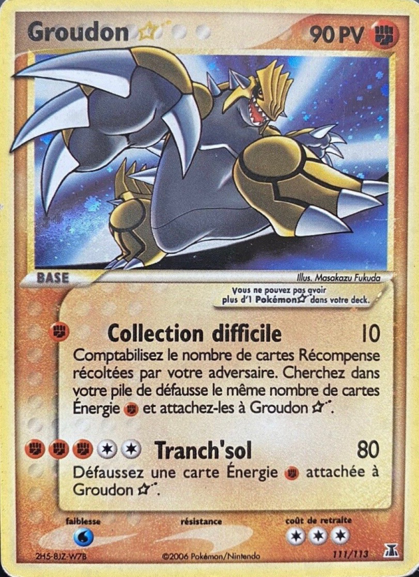 Groudon ☆ 111 — EX Delta Species (French Pokémon TCG card)