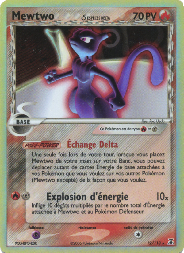 Mewtwo δ 12 — EX Delta Species (French Pokémon TCG card)