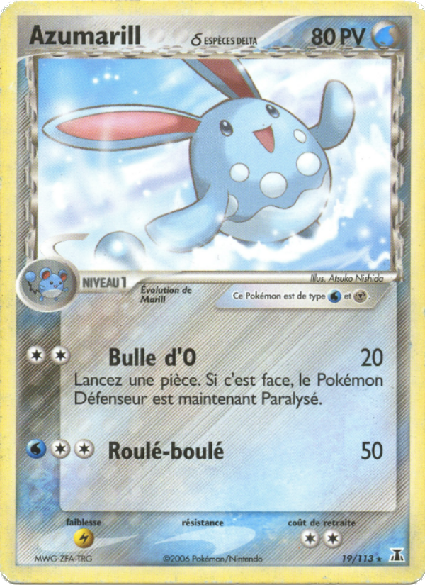 Azumarill δ 19 — EX Delta Species (French Pokémon TCG card)