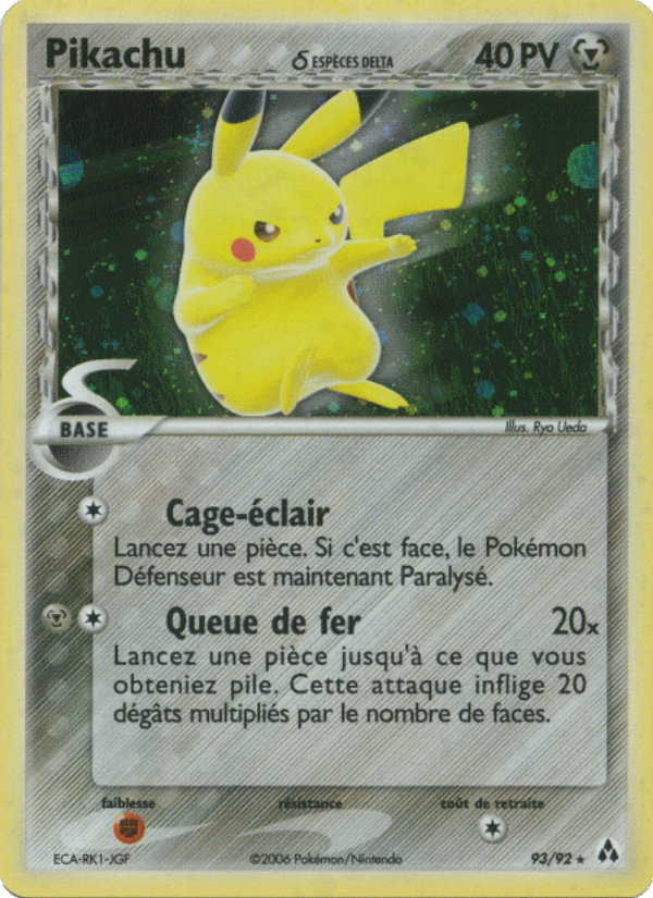 Pikachu δ 93 — EX Legend Maker (French Pokémon TCG card)