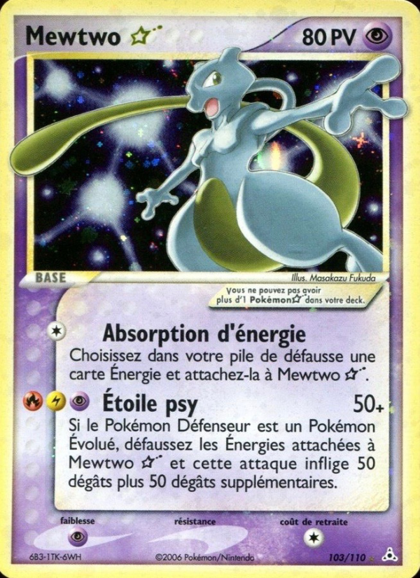 Mewtwo ☆ 103 — EX Holon Phantoms (French Pokémon TCG card)
