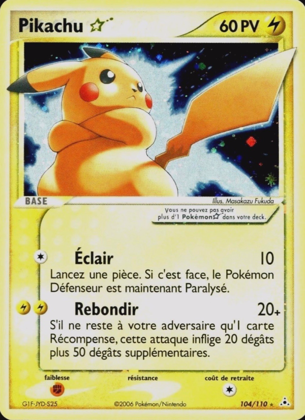 Pikachu ☆ 104 — EX Holon Phantoms (French Pokémon TCG card)