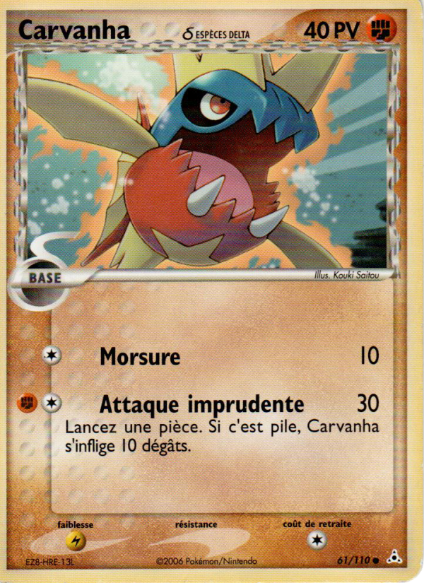 Carvanha δ 61 — EX Holon Phantoms (French Pokémon TCG card)