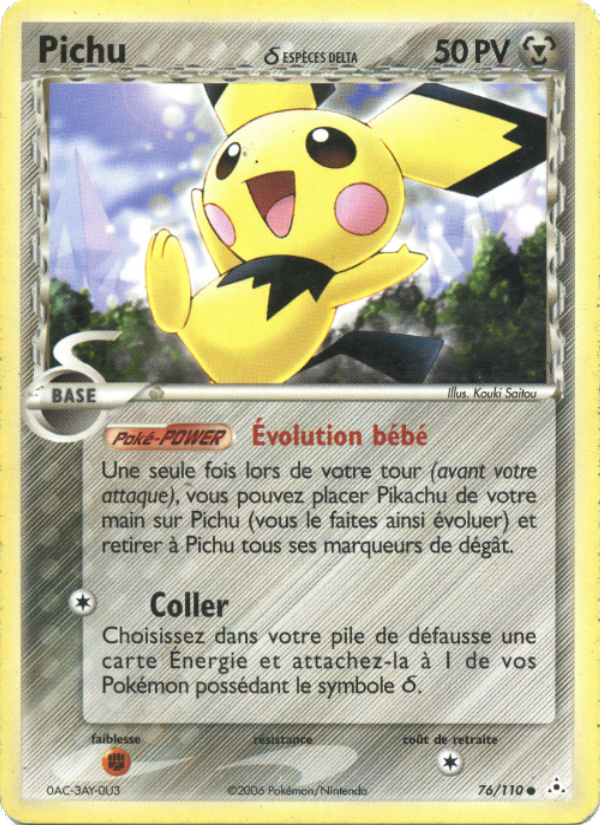 Pichu δ 76 — EX Holon Phantoms (French Pokémon TCG card)