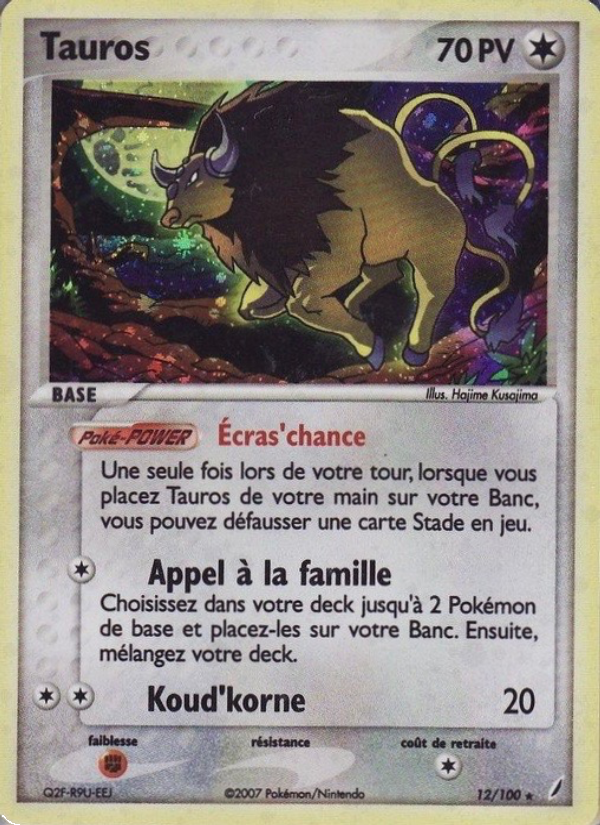 Tauros 12 — EX Crystal Guardians (French Pokémon TCG card)
