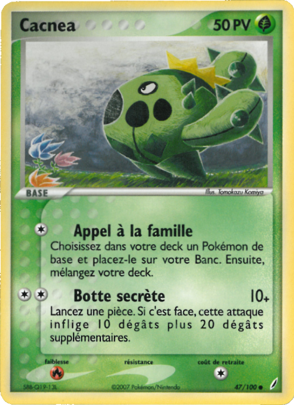 Cacnea 47 — EX Crystal Guardians (French Pokémon TCG card)