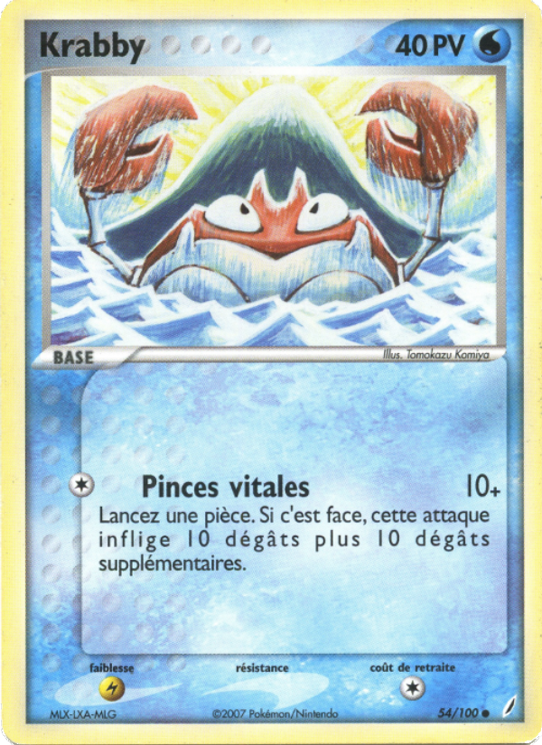 Krabby 54 — EX Crystal Guardians (French Pokémon TCG card)