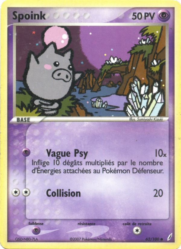 Spoink 62 — EX Crystal Guardians (French Pokémon TCG card)