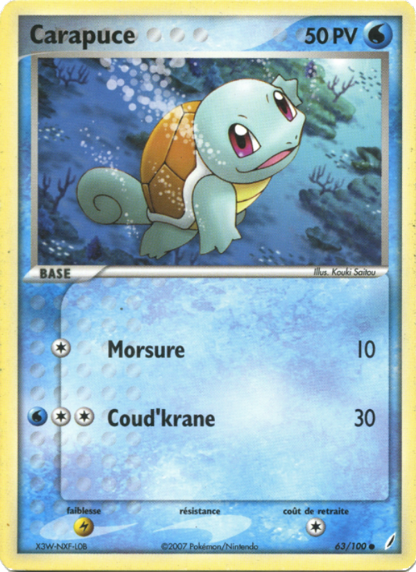 Carapuce 63 — EX Crystal Guardians (French Pokémon TCG card)
