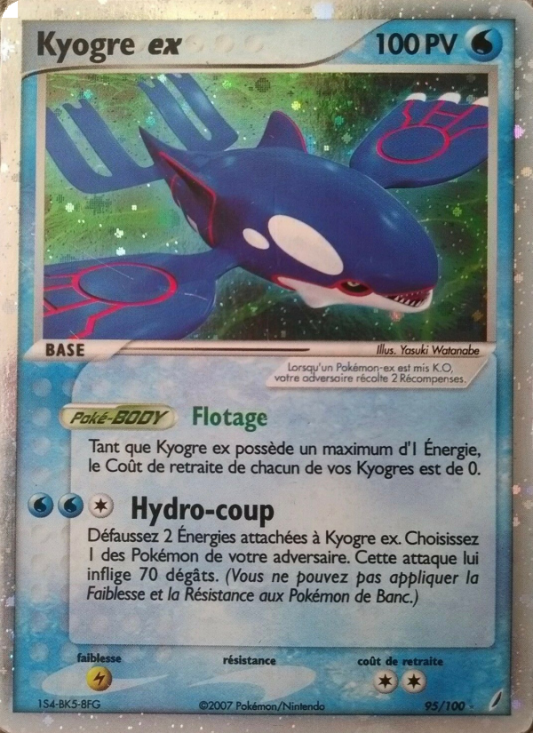 Kyogre ex 95 — EX Crystal Guardians (French Pokémon TCG card)