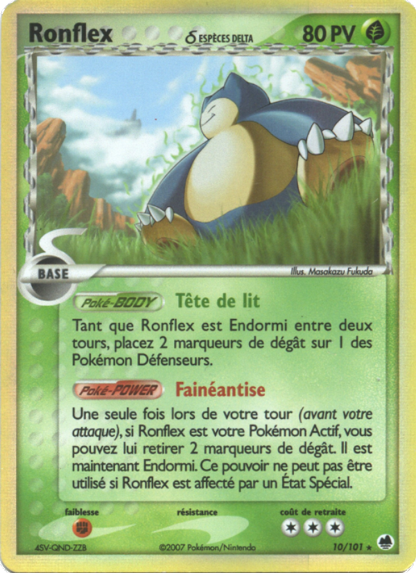 Ronflex δ 10 — EX Dragon Frontiers (French Pokémon TCG card)