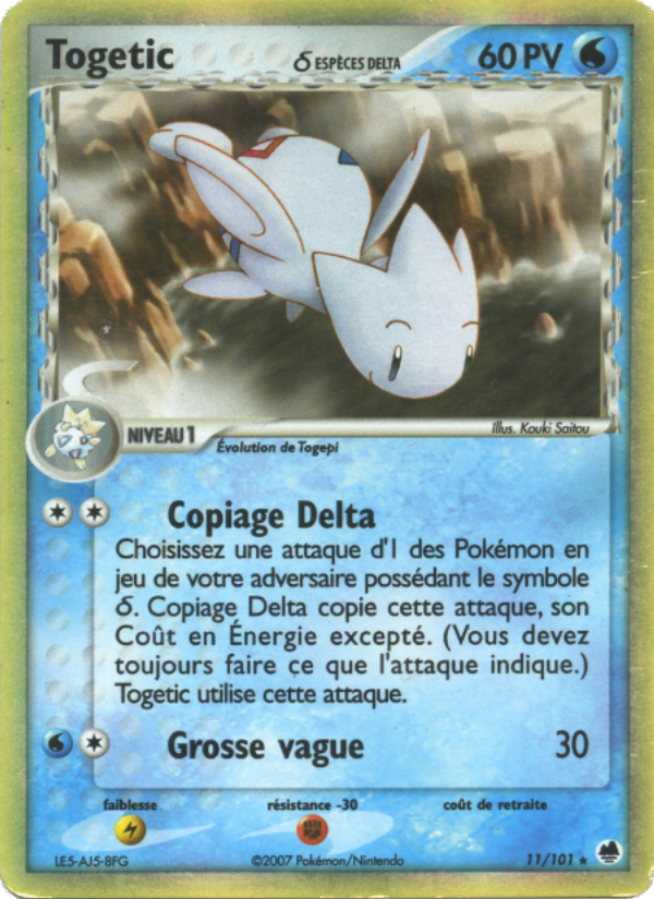 Togetic δ 11 — EX Dragon Frontiers (French Pokémon TCG card)