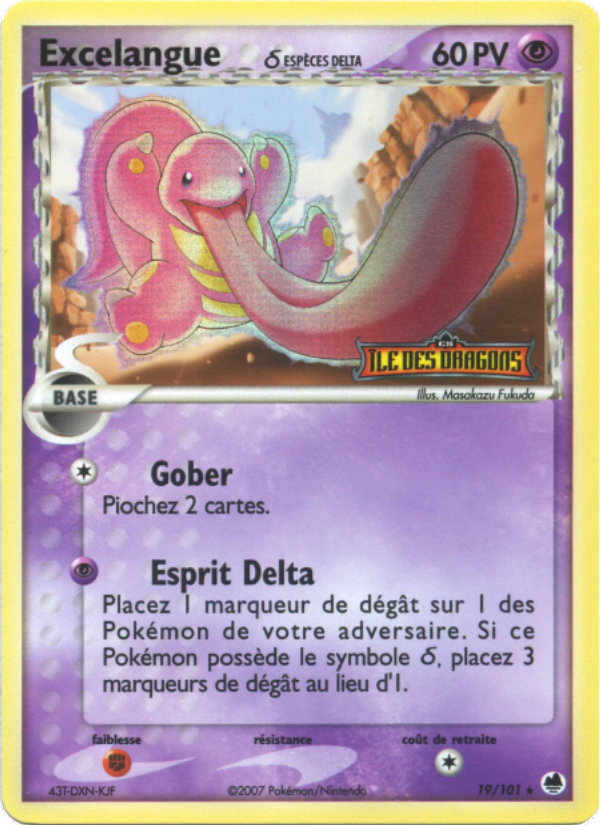 Excelangue δ 19 — EX Dragon Frontiers (French Pokémon TCG card)