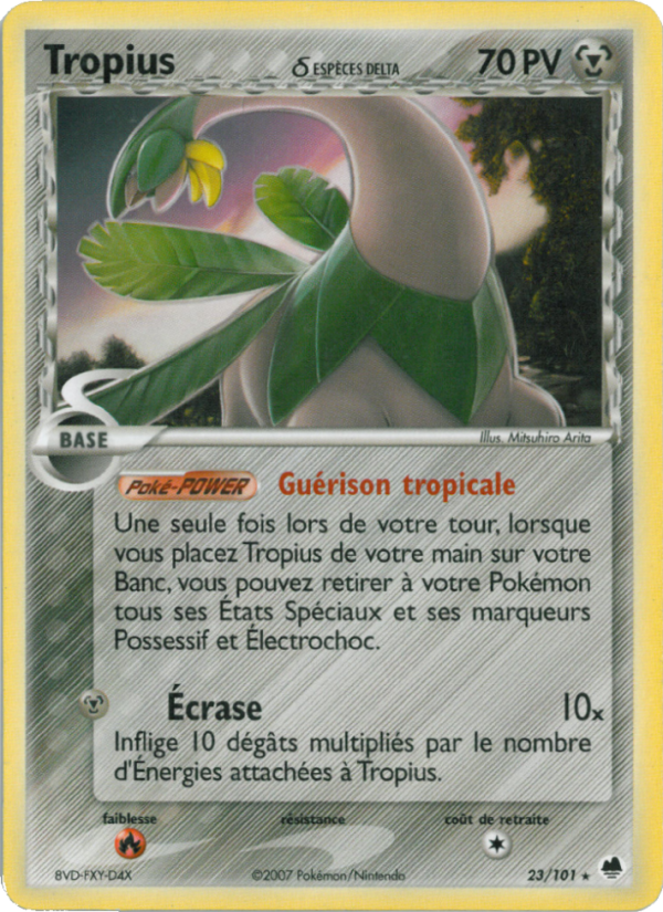 Tropius δ 23 — EX Dragon Frontiers (French Pokémon TCG card)